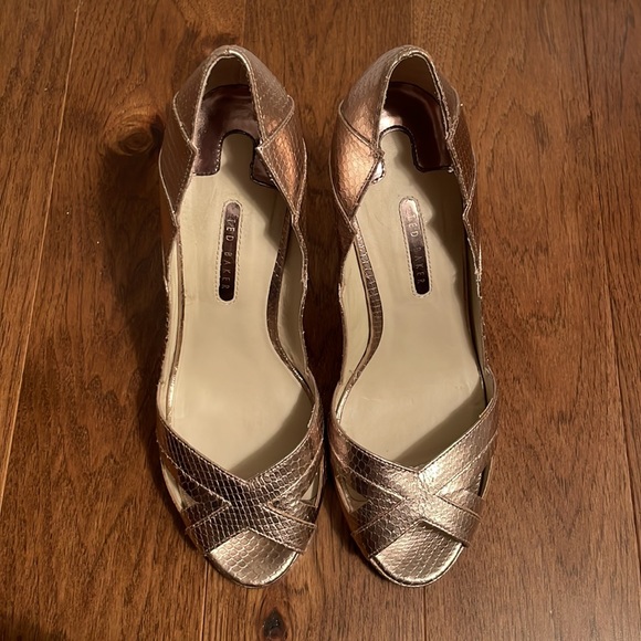 Ted Baker RoseGold Open Toed Pumps uk7/us9 - Picture 3 of 9